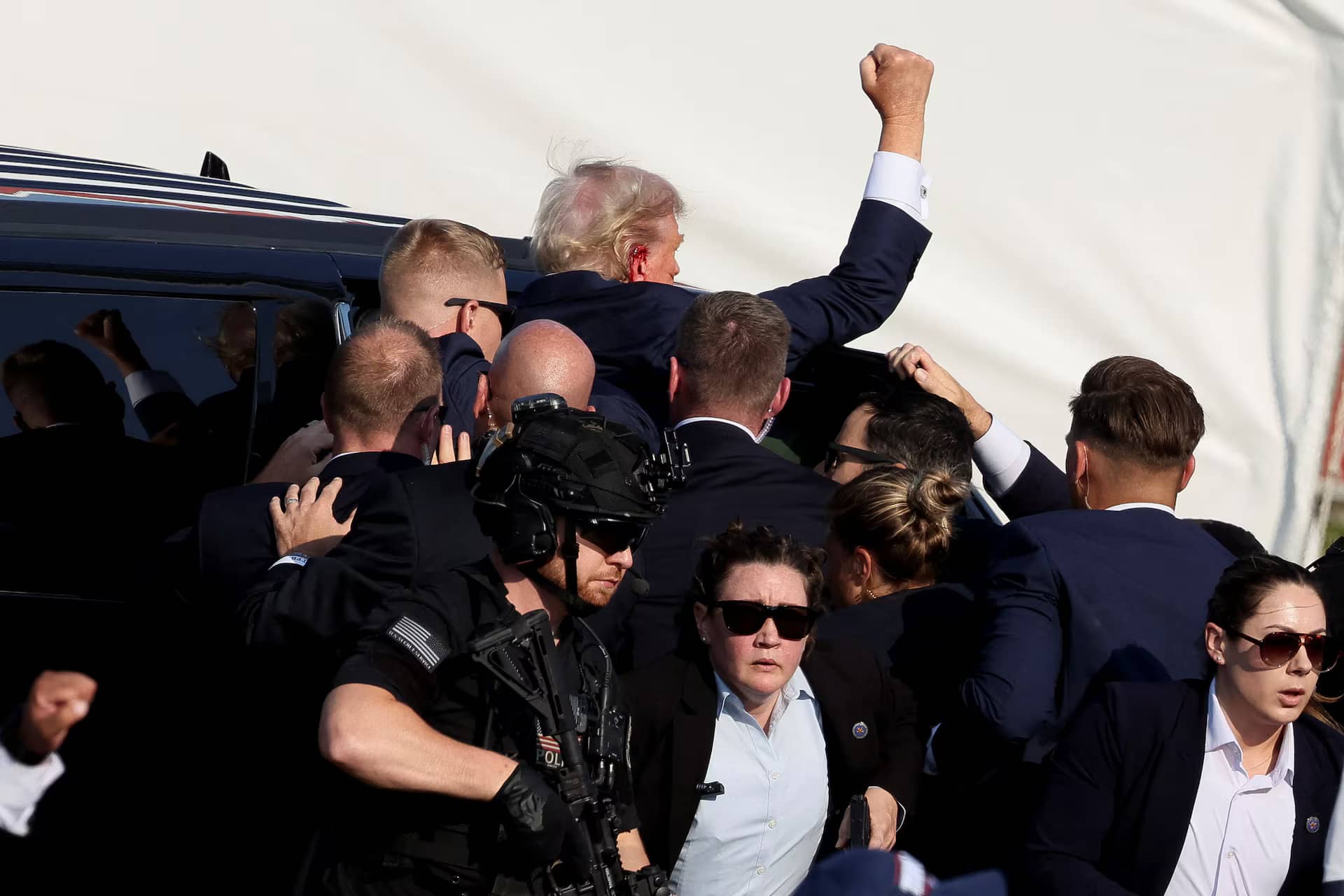 President Donald J. Trump Raises Fist, Fight, Fight, Fight!